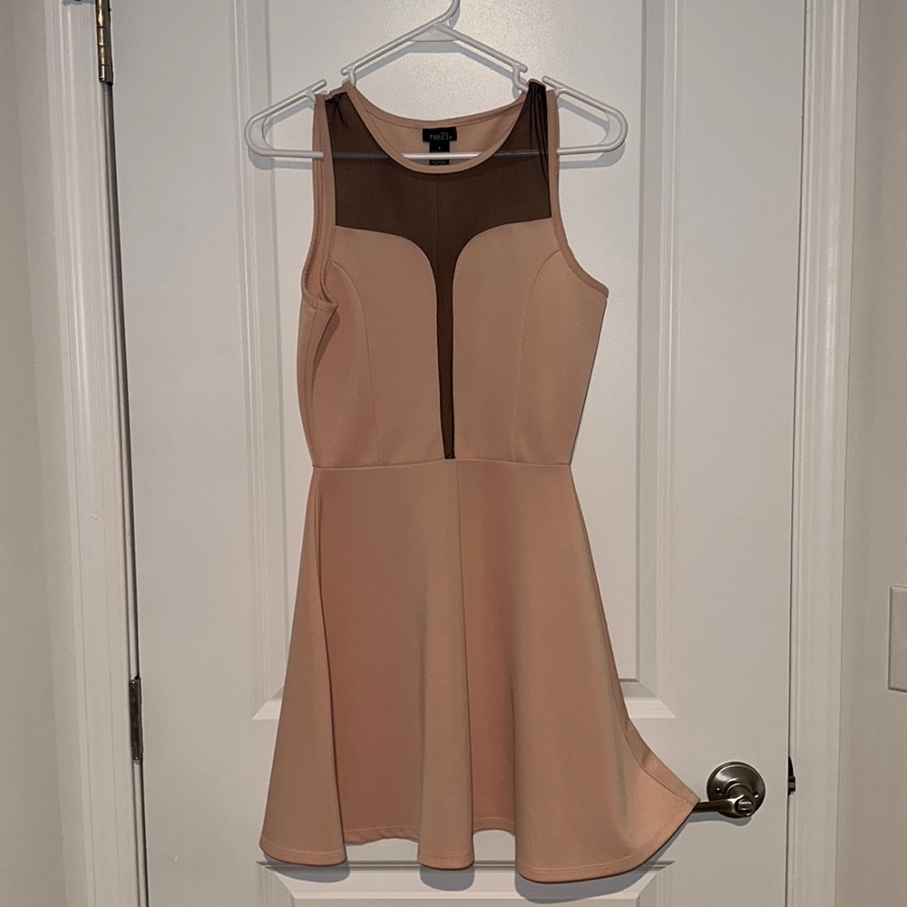 Peach and black dress